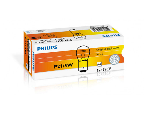 Автолампа ук. PHILIPS 12499CP P21/5W 12V 21/5W BAY15d Автолампа ук. PHILIPS 12499CP P21/5W 12V 21/5W BAY15d
