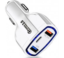 Автомобільний зарядний пристрій No Brand CWa 2USB Type-C PD35W QC 3.0 White (44050554)
