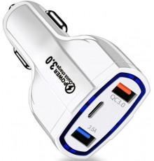 Автомобільний зарядний пристрій No Brand CWa 2USB Type-C PD35W QC 3.0 White (44050554)
