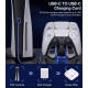 Зарядка для джойстика PS5 Dobe PlayStation 5 PS5 DualSense на 2 геймпади з LED підсвічуванням P5V Білий