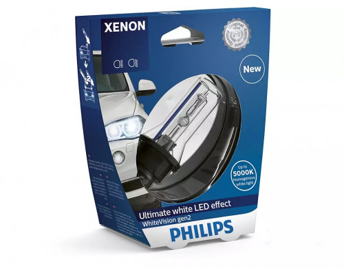 Ксенонова лампа Philips 85126WHV2S1 D2R 85V 35W P32d-3 WhiteVision gen2 5000K Ксенонова лампа Philips 85126WHV2S1 D2R 85V 35W P32d-3 WhiteVision gen2 5000K