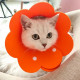 М'який комір-подушка для кішок Lesko DT-1063 Flower XL Orange післяопераційний