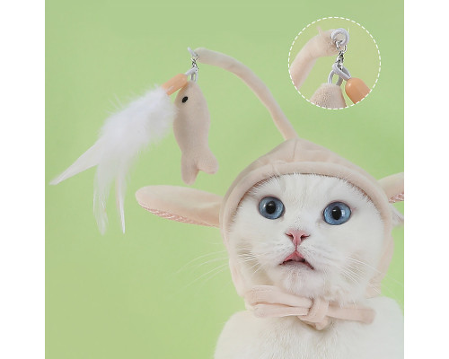 Шапочка-дражнилка Lesko DT-569 Pink Rabbit для котів Шапочка-дражнилка Lesko DT-569 Pink Rabbit для котів