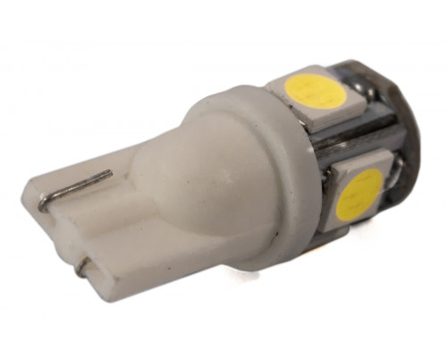 Світлодіодна лампа AllLight T10 5 діодів W2,1x9,5d 24V WHITE Світлодіодна лампа AllLight T10 5 діодів W2,1x9,5d 24V WHITE