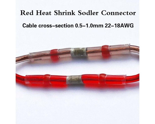 Термозбіжна гільза з припоєм PR термоусадка 0.5-1.0 мм² 50 шт Червоний (C050946-50)