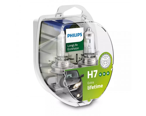 Комплект галогенових ламп Philips 12972LLECOS2 H7 55W 12V PX26d EcoVision Комплект галогенових ламп Philips 12972LLECOS2 H7 55W 12V PX26d EcoVision