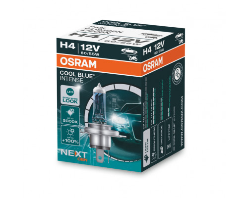 Галогенова лампа Osram H4 12V 60W P43t Cool Blue Intense Next Gen (64193CBN) Галогенова лампа Osram H4 12V 60W P43t Cool Blue Intense Next Gen (64193CBN)