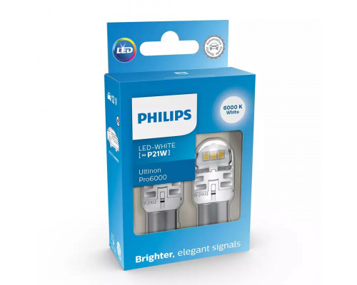 Комплект світлодіодних ламп Philips 11498CU60X2 P21W LED Ultinon Pro6000 SI 12V BA15S white Комплект світлодіодних ламп Philips 11498CU60X2 P21W LED Ultinon Pro6000 SI 12V BA15S white