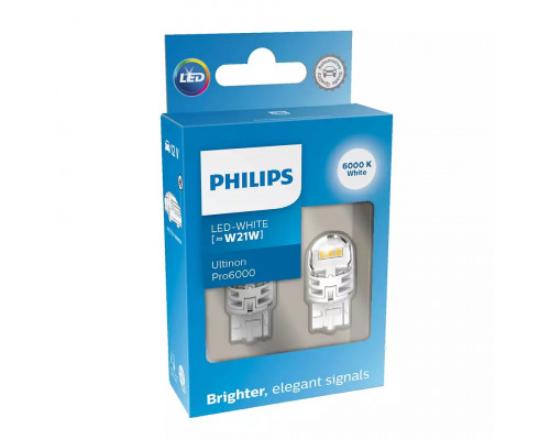 Комплект світлодіодних ламп Philips 11065CU60X2 W21W LED Ultinon Pro6000 SI 12V WX3x16d white Комплект світлодіодних ламп Philips 11065CU60X2 W21W LED Ultinon Pro6000 SI 12V WX3x16d white
