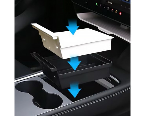 Автомобільний органайзер центральної консолі No Brand Tesla Model 3 Black-White (TSL23021411)