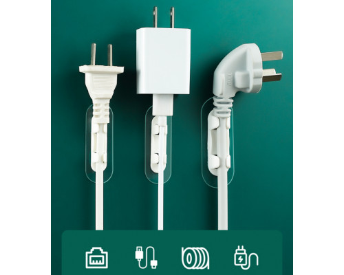 Фіксатор кабелю стяжка для дроту Choice тримач-кліпсу 6,7х2,5 см Білий 20 шт