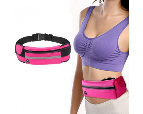 Сумка для бігу на пояс RunningBag з кишенею на пляшку Pink (HbP0506204)