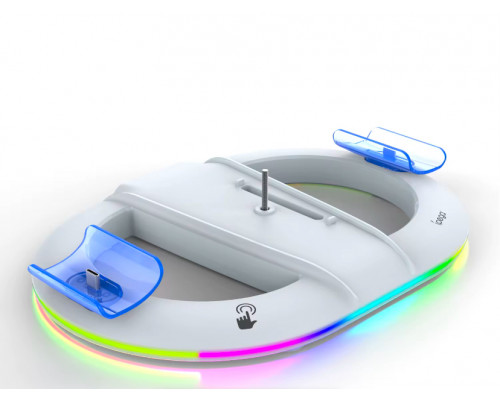 Зарядка-тримач для джойстика PS5 Slim iPega PlayStation 5 PS5 Slim DualSense на 2 геймпади Білий ( hub_pwgl58 )