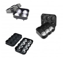 Набір силіконовий форм для льоду Ice Куля 3в1 4/6/8 комірок 3 шт Чорний (C051354-355-356)