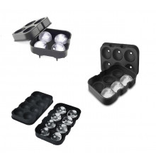 Набір силіконовий форм для льоду Ice Куля 3в1 4/6/8 комірок 3 шт Чорний (C051354-355-356)