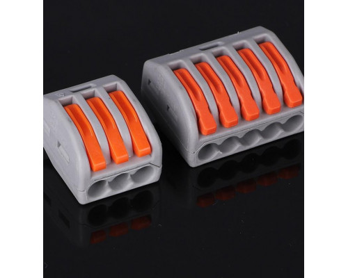 Клеми для швидкого монтажу типу Wago 0,08-4 мм² 60 шт Сірий (С051153)