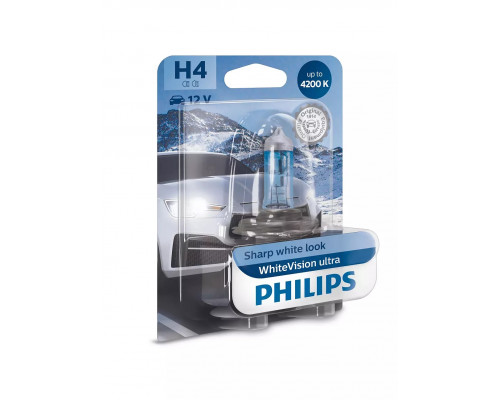 Автолампа PHILIPS 12342WVUB1 H4 60/55W 12V P43t WhiteVisionUltra +60%(4300K) Автолампа PHILIPS 12342WVUB1 H4 60/55W 12V P43t WhiteVisionUltra +60%(4300K)