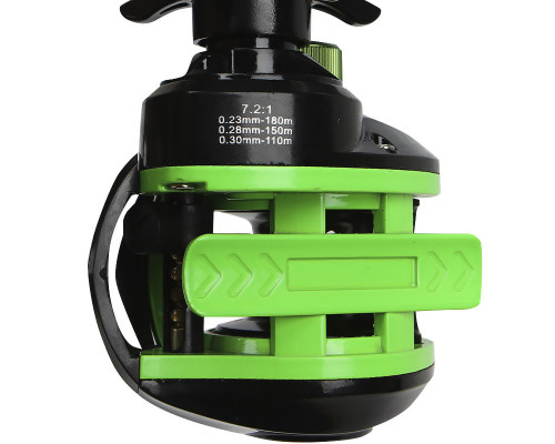 Котушка рибальська мультиплікаторна yumoshi AK 201 Black-Green Left 6294-85959