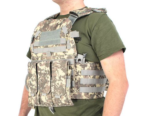Жилет тактичний AOKALI Outdoor А64 Піксельний камуфляж Жилет тактичний AOKALI Outdoor А64 Піксельний камуфляж