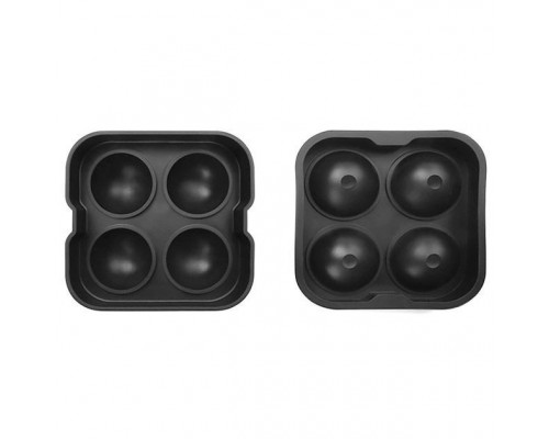 Форма для льоду силіконова Ice Куля 4 комірки 12х12х4,5 см Чорний (C051354)
