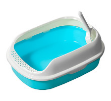 Туалет для кішок з лопаткою Taotaopets 226611 Blue 40х29х13.5 см