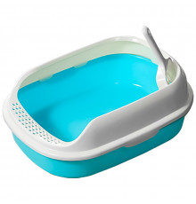 Туалет для кішок з лопаткою Taotaopets 226611 Blue 40х29х13.5 см