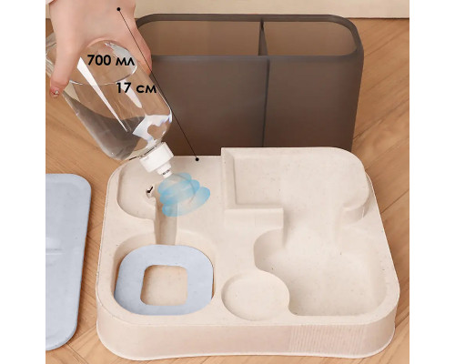 Миска з автоматичною напувалкою Taotaopets 193306 Gray-White 11759-69016