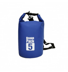 Водонепроникна сумка гермомішок рюкзак з шлейкою на плече Ocean Pack 5 л Blue (55355235)