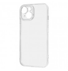 Силіконовий протиударний чохол панель Case + скло 9Н на Iphone 15 із захистом камери прозорий (515151)
