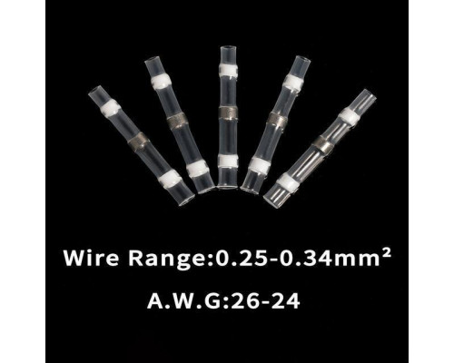 Термозбіжна гільза з припоєм PR термоусадка 0.25-0.34 мм² 100 шт Білий (C050945-100)