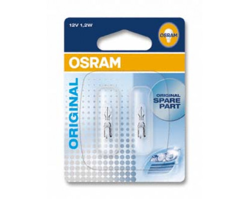 Автолампа ук. OSRAM 2721-02B W1,2W 12V W2x4.6D 10X2 Blister Автолампа ук. OSRAM 2721-02B W1,2W 12V W2x4.6D 10X2 Blister