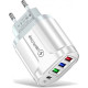 Зарядний пристрій Xiamen 3 USB Type-C V 2,4 A White (050558)