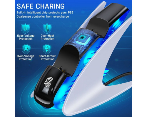 Зарядка для джойстика PS 5 Dobe Станція для PlayStation 5 PS 5 DualSense dualsense edge на 2 геймпади Білий Зарядка для джойстика PS 5 Dobe Станція для PlayStation 5 PS 5 DualSense dualsense edge на 2 геймпади Білий