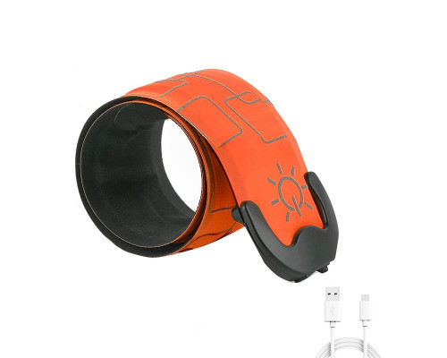 Світлодіодний LED браслет No Brand на руку AY-062 Orange USB акумуляторний