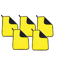 Набір мікрофібри двосторонньої iBlue 40х30 см 5 шт Жовто-сірий (С050524-5)