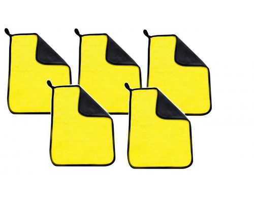 Набір мікрофібри двосторонньої iBlue 40х30 см 5 шт Жовто-сірий (С050524-5)