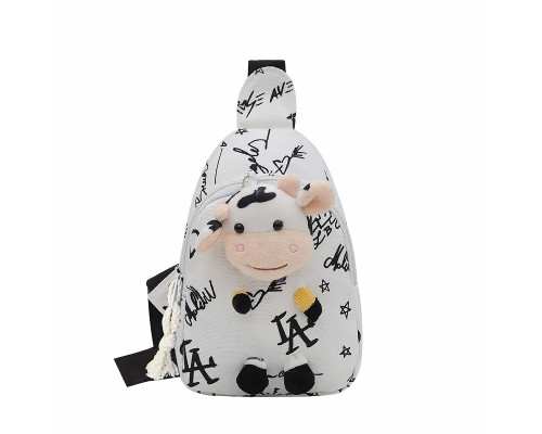 Дитяча сумка рюкзак Lesko A-407 Cow Білий (12206-74489) Дитяча сумка рюкзак Lesko A-407 Cow Білий (12206-74489)