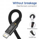 Універсальний USB кабель BASEUS 3 in 1 для заряджання пристроїв USB Type-C Micro USB Lightning 1.2 м Чорний