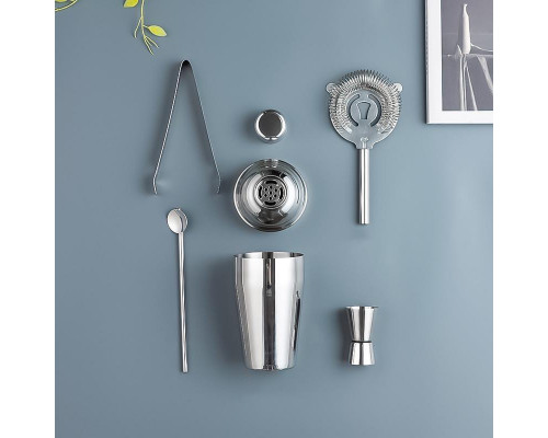 Набір для бару ТМ для приготування коктейлів 550 мл 5 предметів Сріблястий (С051366)