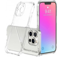 Силіконовий протиударний чохол панель Case + скло 9Н на Iphone 15 Pro Max із захистом камери прозорий (515153)