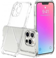Силіконовий протиударний чохол панель Case + скло 9Н на Iphone 15 Pro Max із захистом камери прозорий (515153)