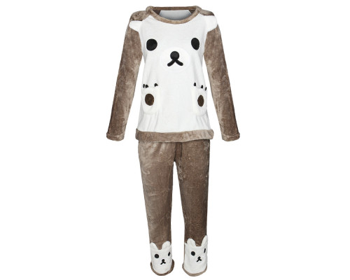 Жіноча піжама No Brand Bear XL Brown-White