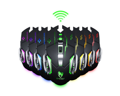 Миша бездротова ігрова з підсвічуванням T-Wolf Q13 Black 2,4G+Bluetooth Миша бездротова ігрова з підсвічуванням T-Wolf Q13 Black 2,4G+Bluetooth