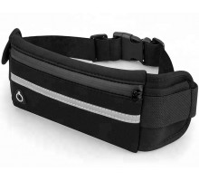 Сумка для бігу спортивна на пояс RunningBag з кишенею на пляшку Black (36156213)