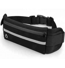 Сумка для бігу спортивна на пояс RunningBag з кишенею на пляшку Black (36156213)