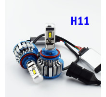 Комплект LED ламп TurboLed T1 H11 6000K 50W 12/24v CanBus з активним охолодженням