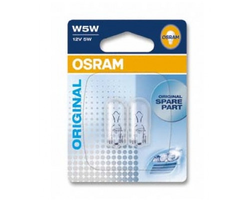 Автолампа ук. OSRAM 2825-02B W5W 12V W2.1X9.5D 10X2 Blister Автолампа ук. OSRAM 2825-02B W5W 12V W2.1X9.5D 10X2 Blister