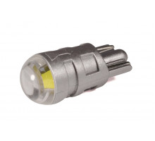 Світлодіодна лампа StarLight T10 1 діод СОВ 12V 0.5W WHITE / прозора лінза / сірий пластиковий цоколь (replica)