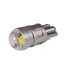 Світлодіодна лампа StarLight T10 1 діод СОВ 12V 0.5W WHITE / прозора лінза / сірий пластиковий цоколь (replica)