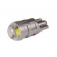 Світлодіодна лампа StarLight T10 1 діод СОВ 12V 0.5W WHITE / прозора лінза / сірий пластиковий цоколь (replica)
